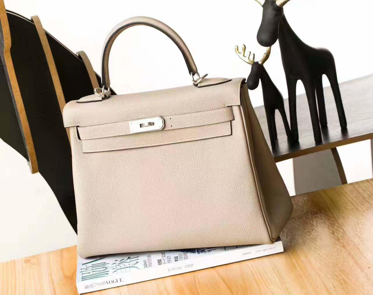 爱马仕凯莉包新款 Hermes Kelly 28cm CK81斑鸠灰原厂togo牛皮 银扣