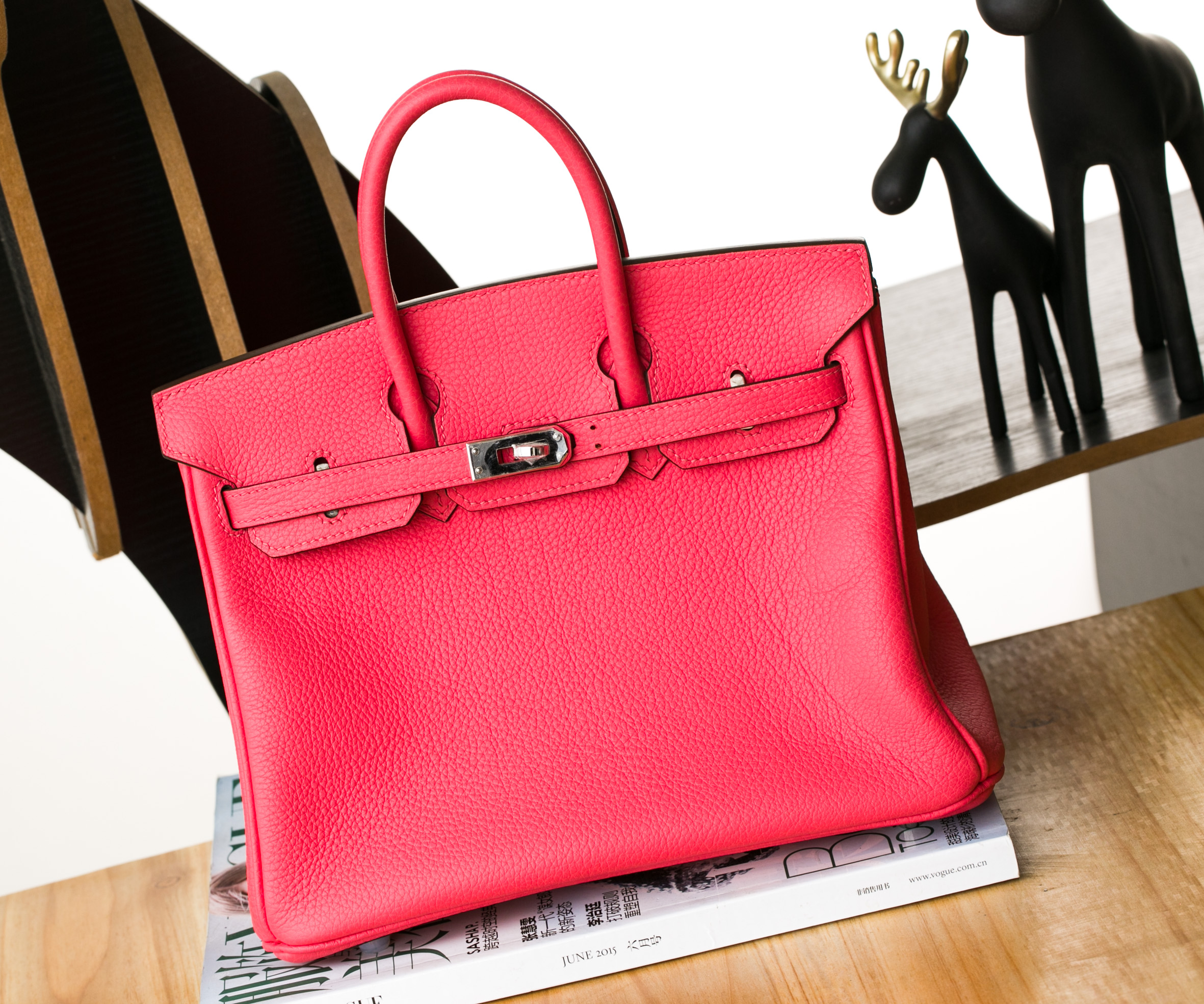 爱马仕铂金包价格 Hermes Birkin 25cm U5唇膏粉原厂Togo牛皮 银扣