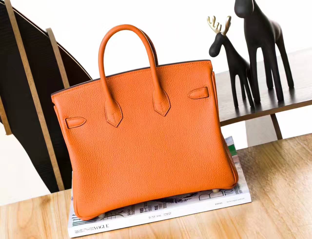 爱马仕包包官网hermes93橙色原厂togo牛皮birkin包包25cm