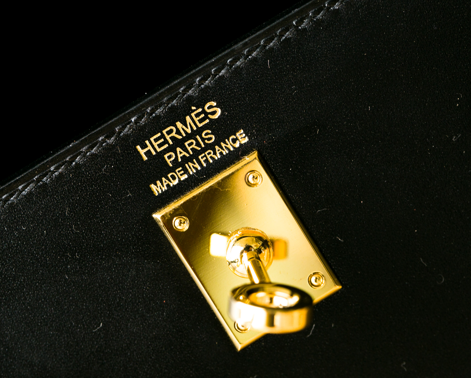 Hermes Kelly 28cm 爱马仕CK89黑色原厂Box牛皮凯莉包 金扣