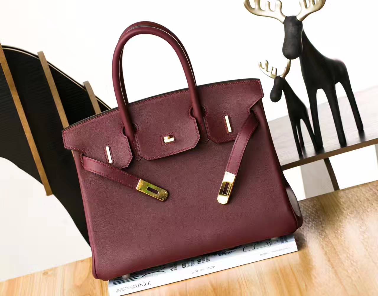 Hermes女包价格 爱马仕原厂Swift牛皮Birkin30铂金包 55爱马仕红