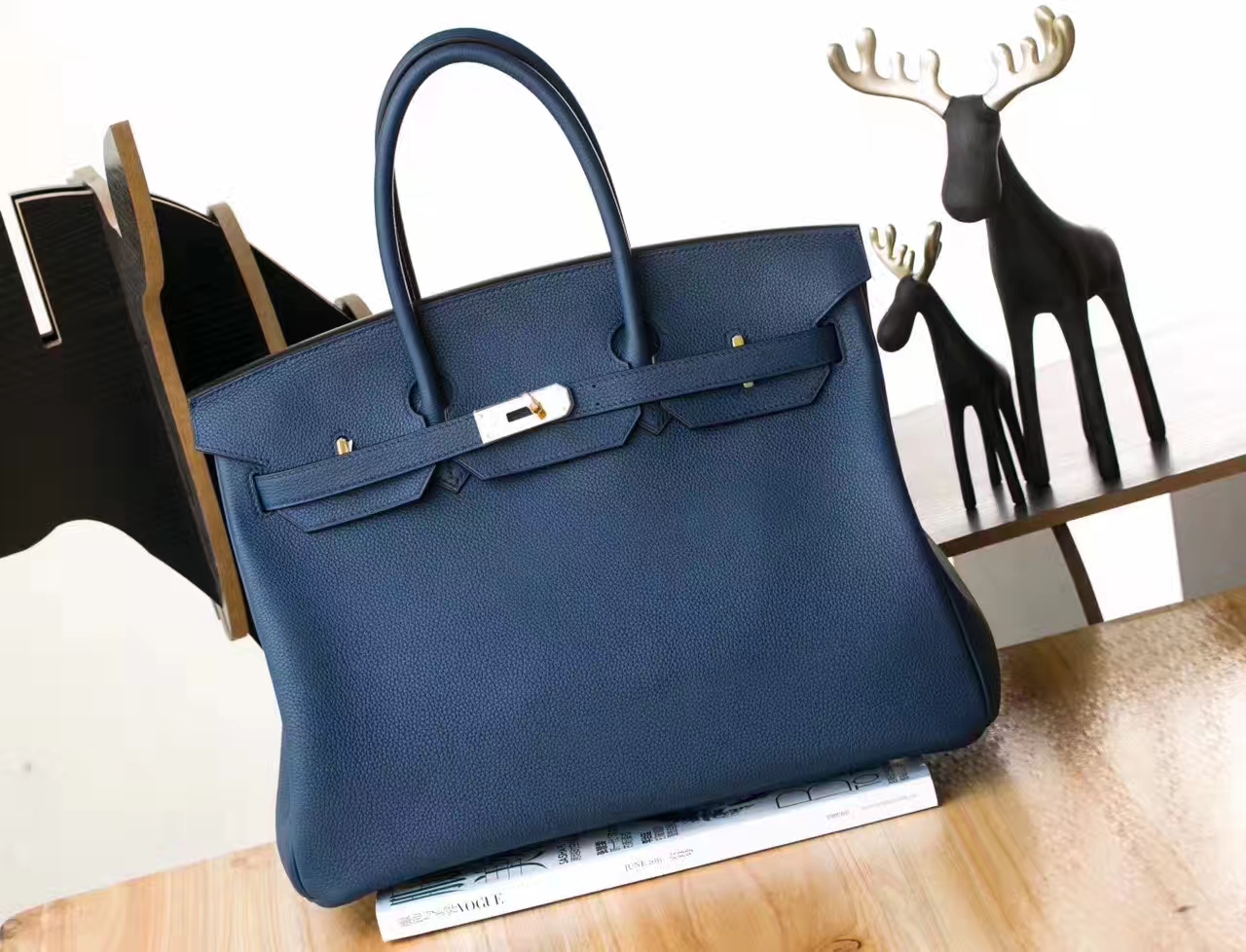 Hermes Birkin 35cm 爱马仕新款铂金包 CK73宝石蓝原厂Togo牛皮