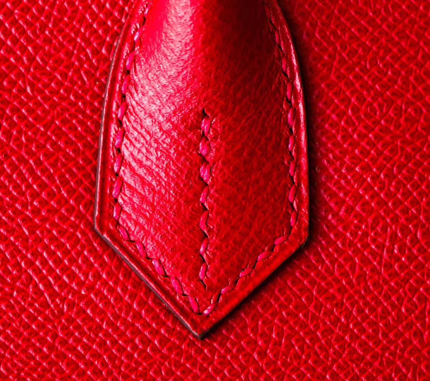 Hermes爱马仕Birkin包包 Q5国旗红原厂Epsom牛皮铂金包30cm 银扣