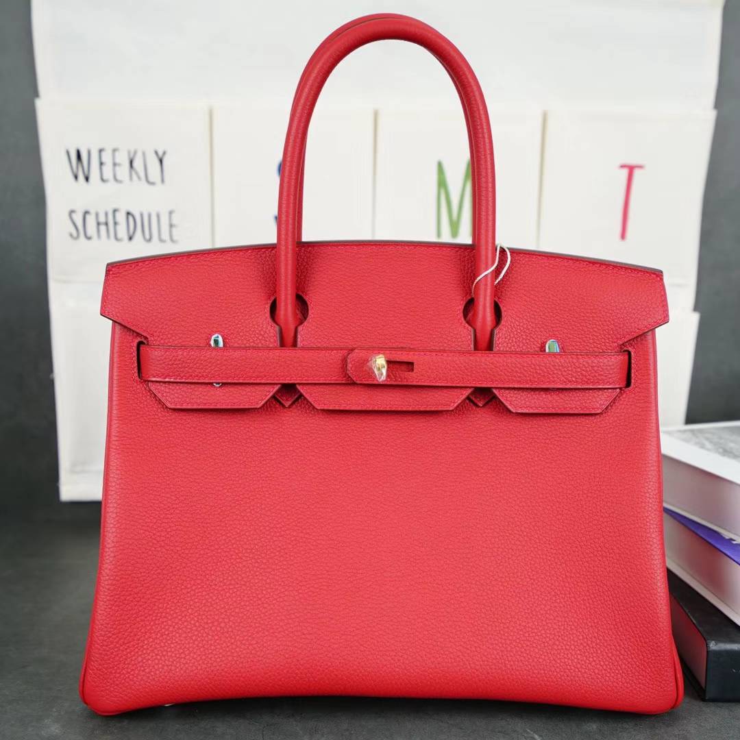 Hermes Birkin30CM 爱马仕铂金包 S5蕃茄红顶级Togo牛皮 金扣