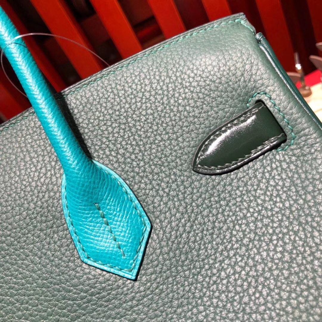 爱马仕拼色铂金包 Hermes 8拼皮6拼色鳄鱼皮Birkin30CM 银扣