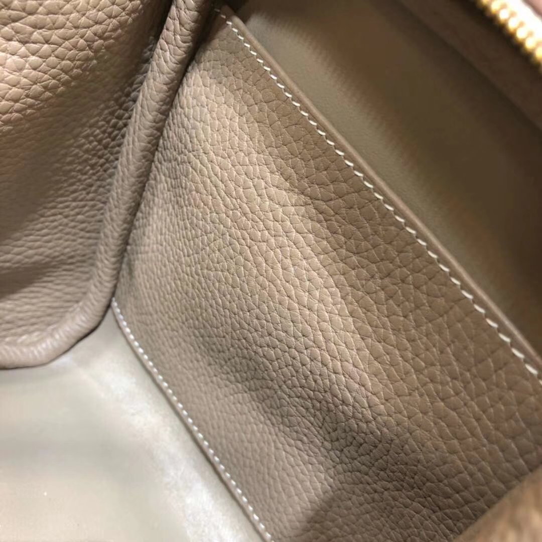 Hermes Lindy26CM 爱马仕CC18大象灰原厂TC牛皮琳迪包 配编织肩带