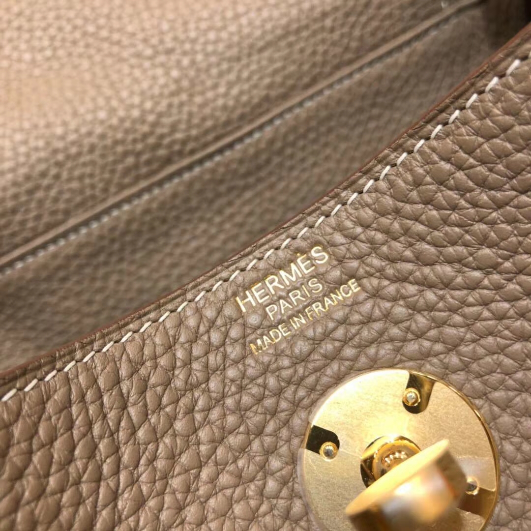 Hermes Lindy26CM 爱马仕CC18大象灰原厂TC牛皮琳迪包 配编织肩带