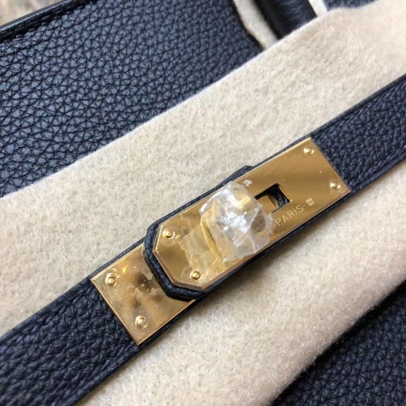 Hermes Birkin35CM 爱马仕89黑色法国小牛皮铂金包 金扣